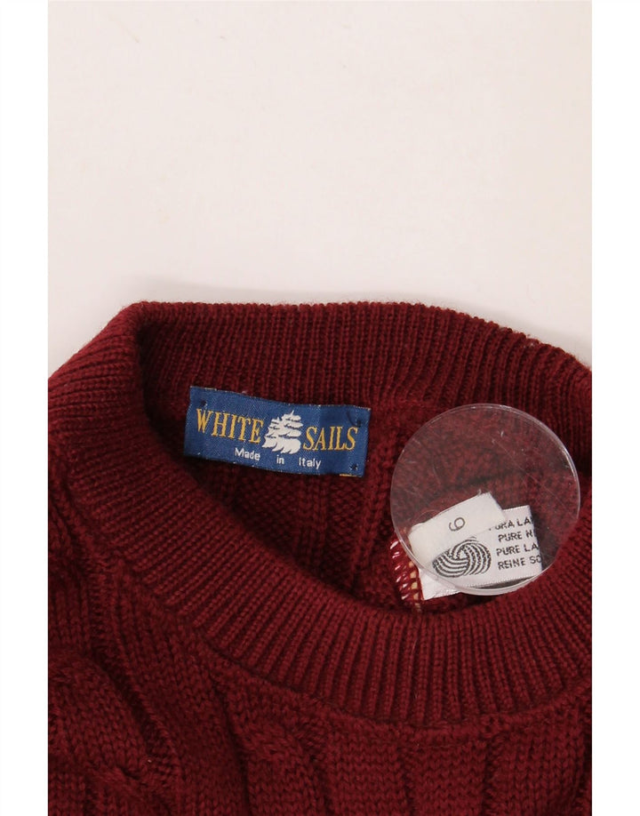 HVID SEJL Herre Crew Neck Jumper Sweater XL Maroon Wool