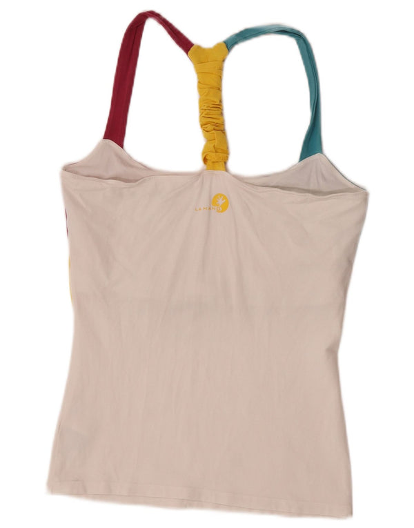 SALEWA Dame Halter Top UK 10 Small White Colourblock Bomuld