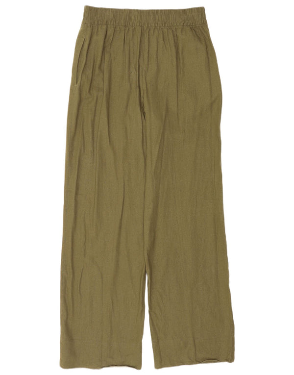 Zara Womens Casual Bukser med brede ben Små W26 L31 Grøn