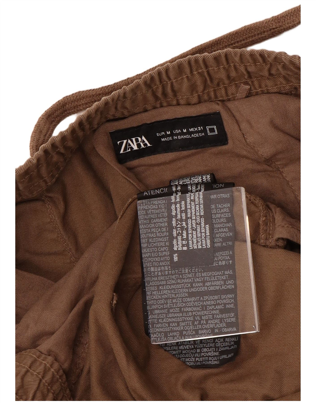 Zara Herre Lige Chino Bukser Medium W32 L30 Brun Bomuld