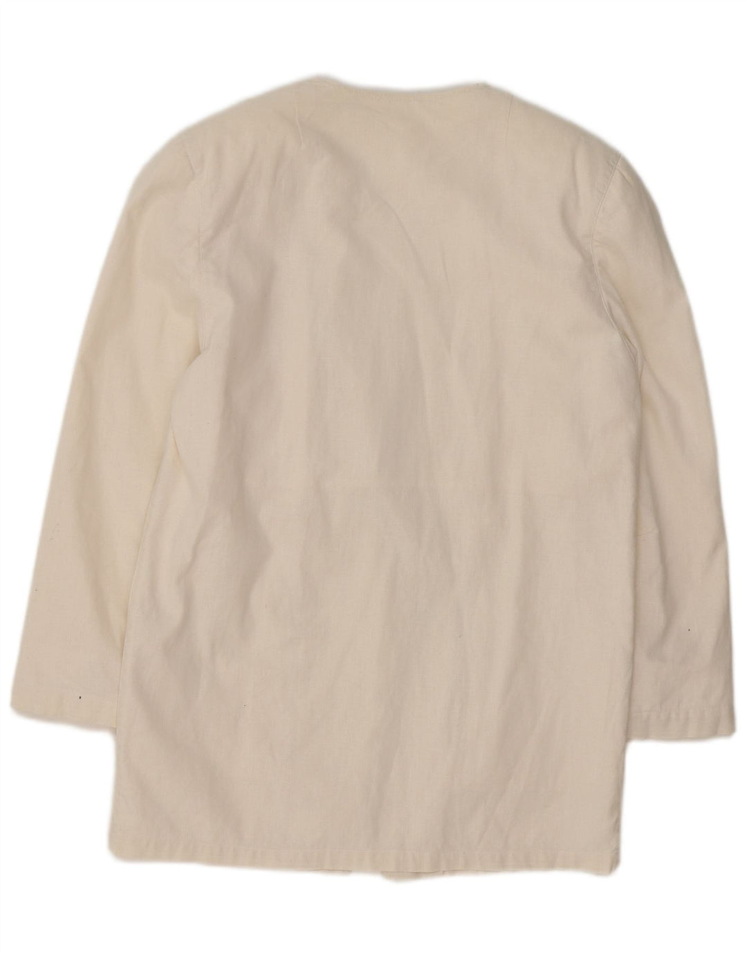 VINTAGE Dame Longline Blazer Jacket UK 14 Medium White