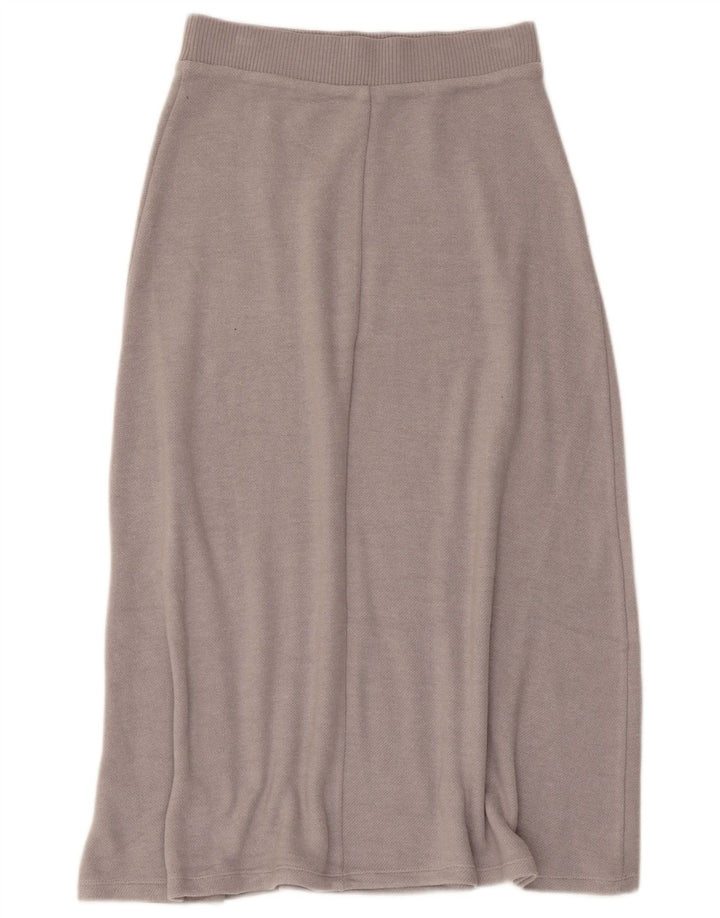 Zara Dame Strik Flared Skirt Small W26 Grå Viscose