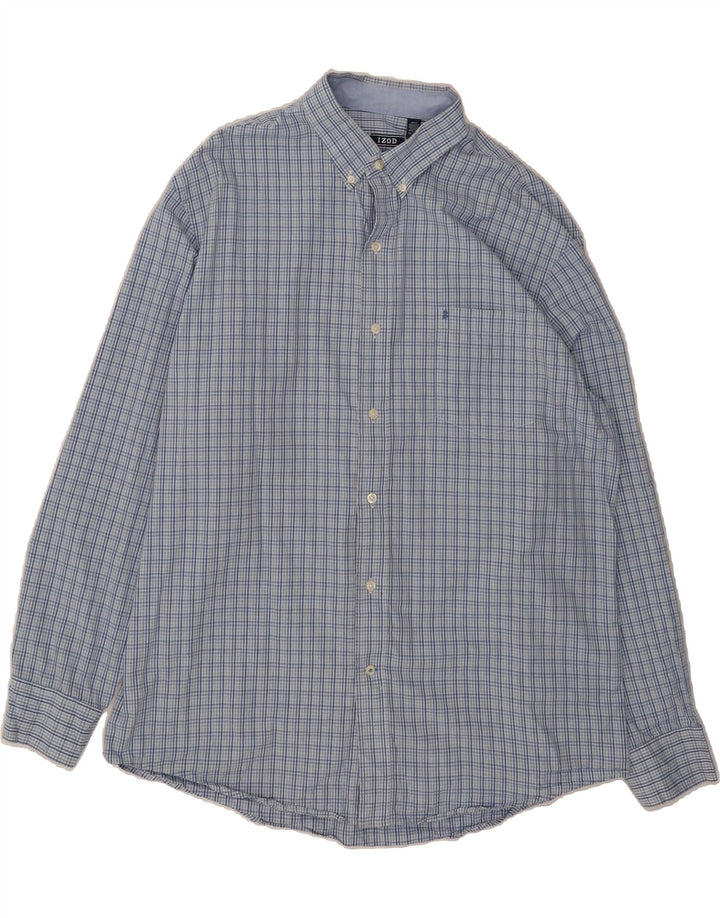IZOD Mens Big & Tall Shirt XL Blue Check Cotton Vintage Izod and Second-Hand Izod from Messina Hembry 