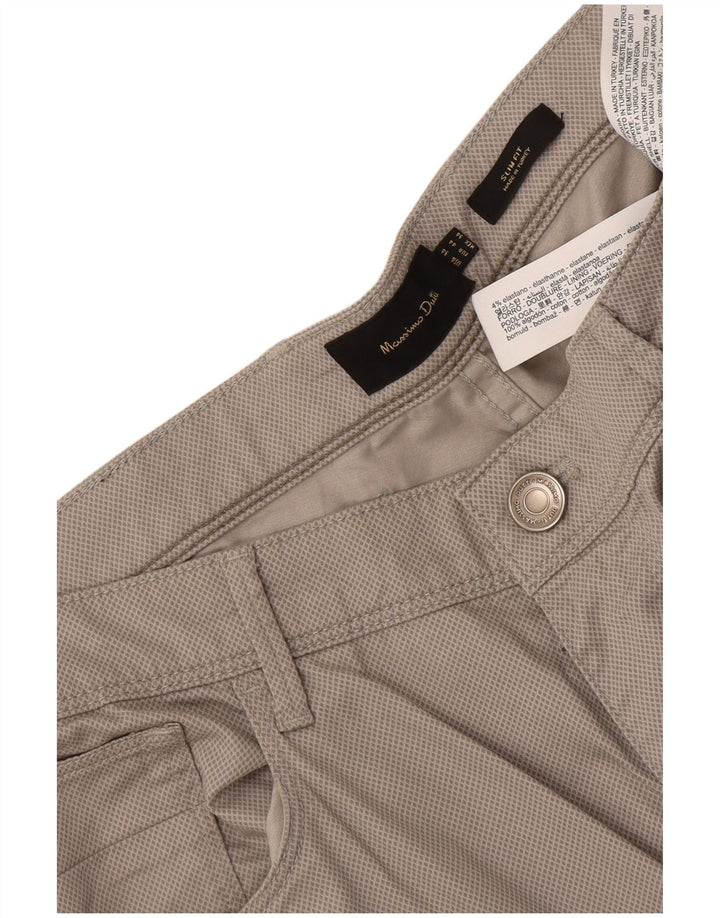 Massimo Dutti Herre Casual Bukser EU 44 Large W34 L30 Grå Geometrisk