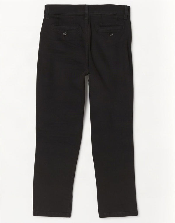 Lee Womens High Waist Cropped Trousers US 12 Large W30 L25 Black Cotton