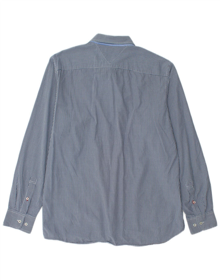 Tommy Hilfiger Herre Custom Fit skjorte Large Navy Blue Gingham