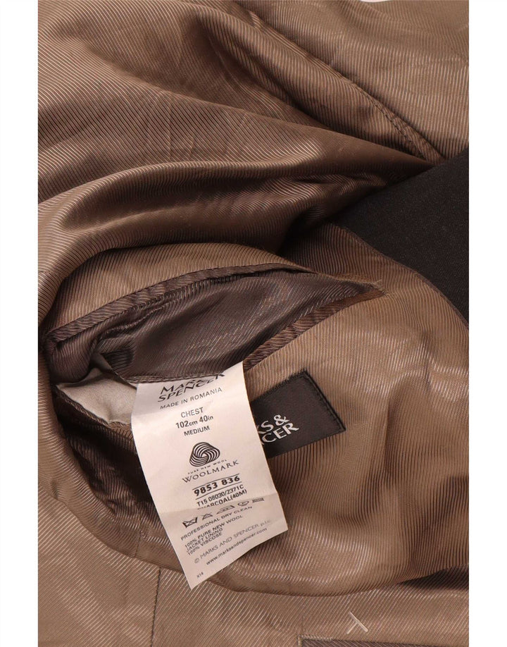Marks & Spencer Herre 2 Button Blazer Jacket UK 40 Medium Grey New Wool