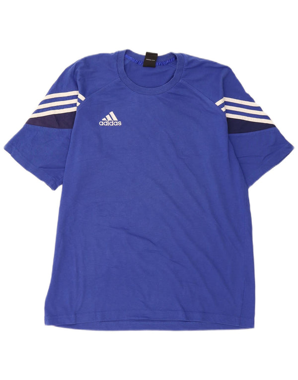 Adidas Herre grafisk T-shirt Top UK 40/42 Medium Blue Colourblock Bomuld