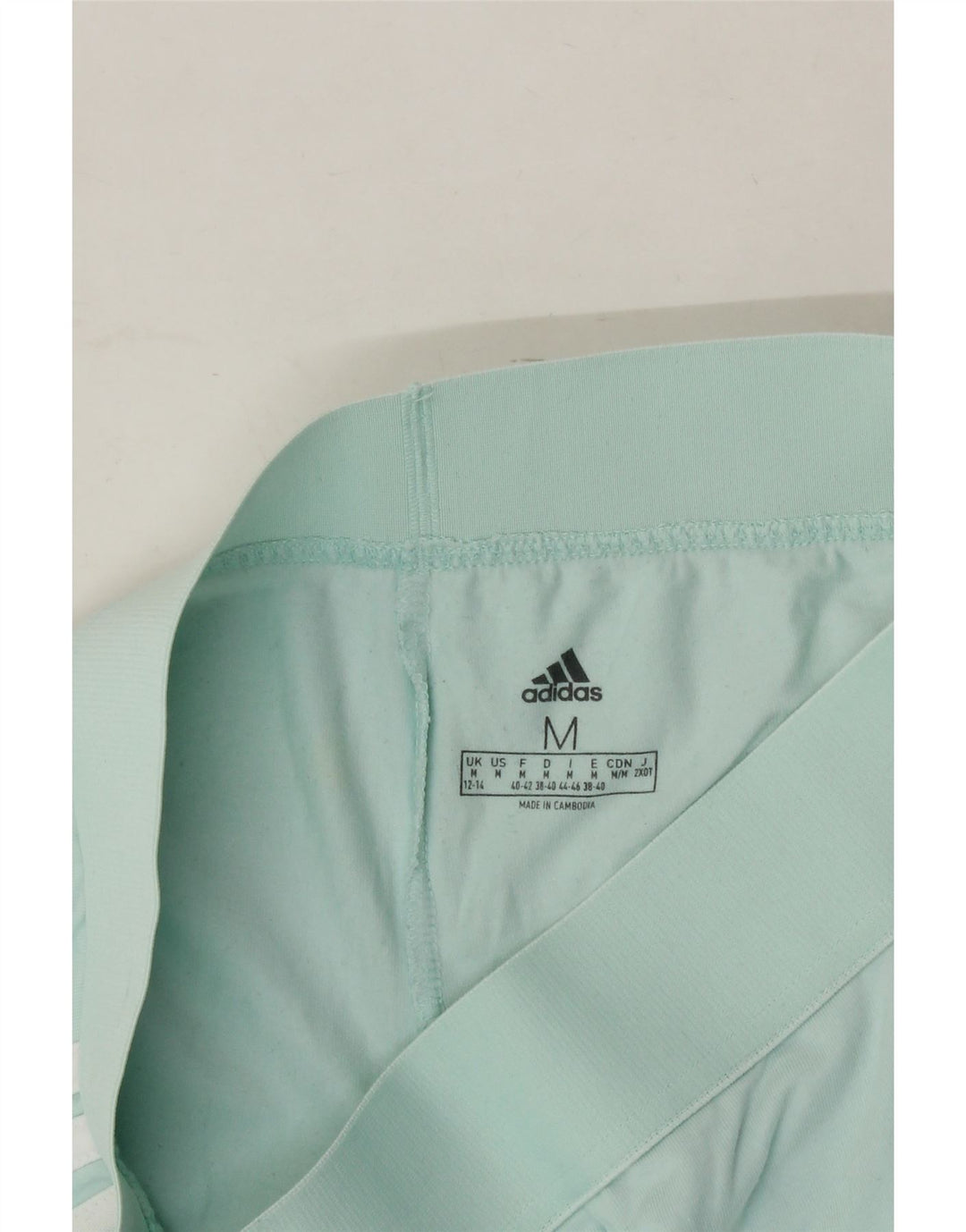 ADIDAS Womens Leggings UK 12/14 Medium  Turquoise Cotton Vintage Adidas and Second-Hand Adidas from Messina Hembry 