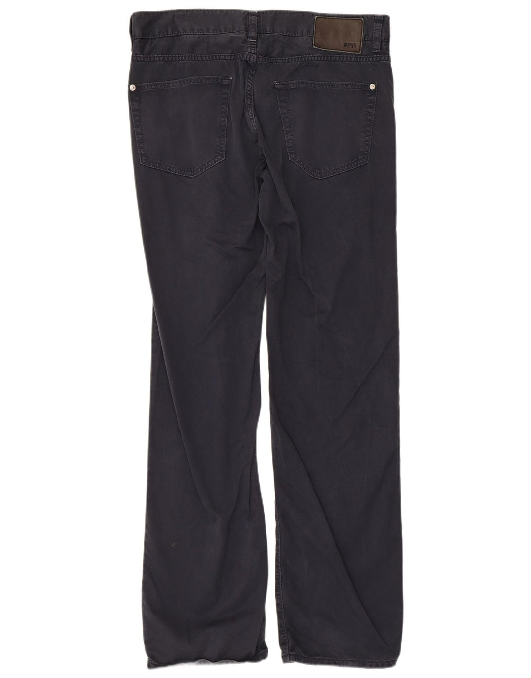 Hugo Boss Straight Casual bukser til mænd W33 L32 Marineblå bomuld