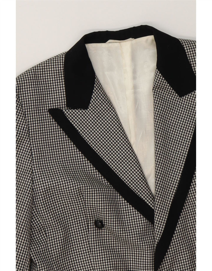 BETTY BARCLAY Womens Double Breasted Coat UK 14 Medium Black Houndstooth Vintage Betty Barclay and Second-Hand Betty Barclay from Messina Hembry 