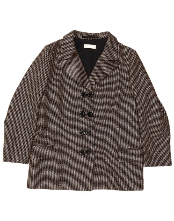 DRIES VAN NOTEN Womens Blazer Jacket EU 36 Small Grey Houndstooth