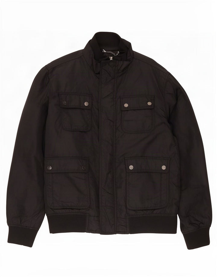 Vintage Herre Utility Jacket UK 38 Medium Black Nylon