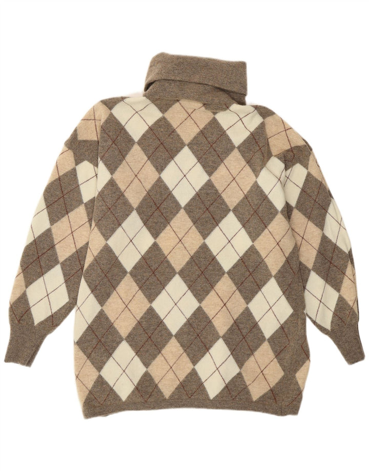 Gispa Dame Roll Neck Jumper Sweater UK 18 XL Grå Argyle/Diamond