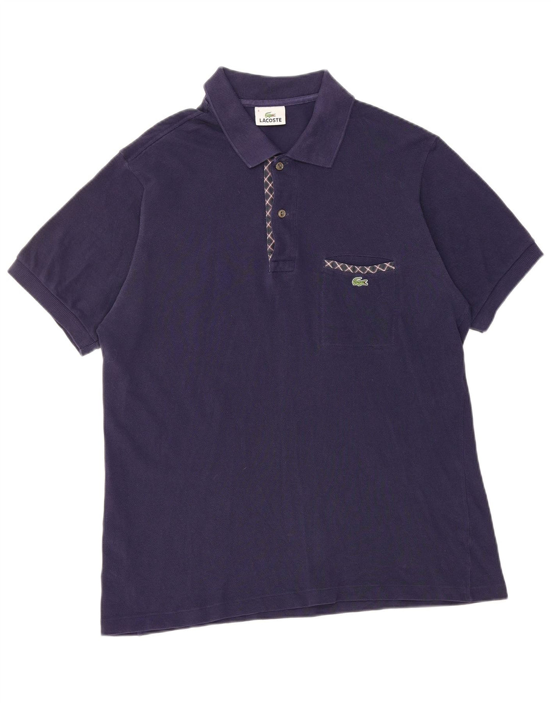 LACOSTE Mens Polo Shirt Size 4 Medium Navy Blue Cotton