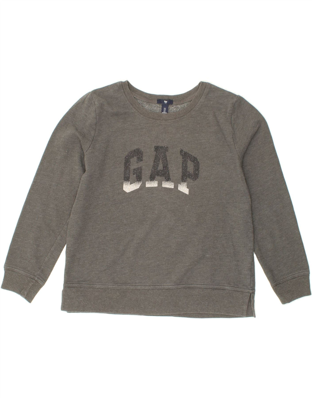 GAP Womens Graphic Sweatshirt Jumper UK 14 Large Grey Cotton Vintage Gap and Second-Hand Gap from Messina Hembry 