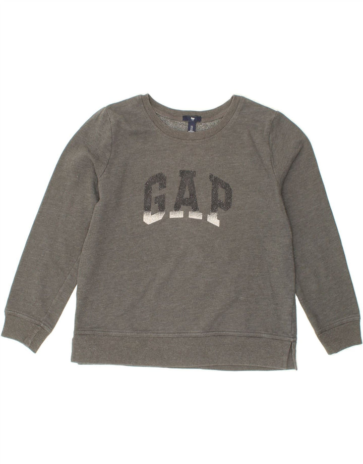 GAP Womens Graphic Sweatshirt Jumper UK 14 Large Grey Cotton Vintage Gap and Second-Hand Gap from Messina Hembry 