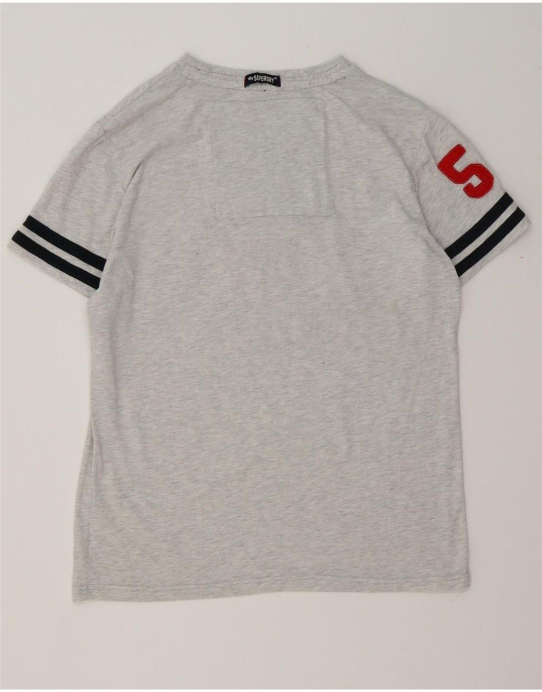 SUPERDRY Herre grafisk T-shirt Top 2XL Grå Flecked Bomuld