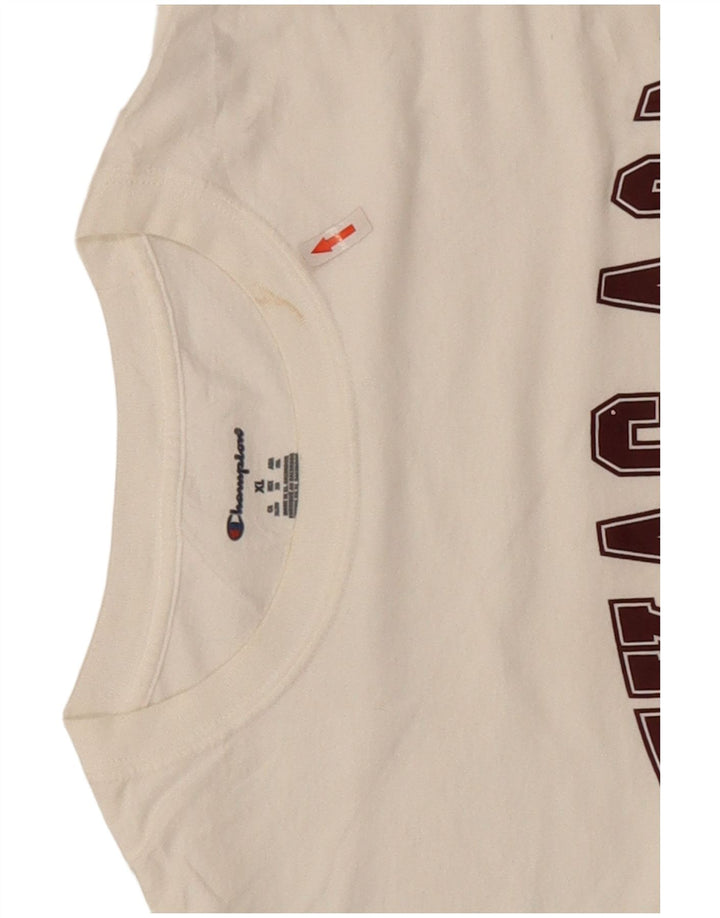 Champion Herre Grafisk T-Shirt Top XL Hvid Bomuld