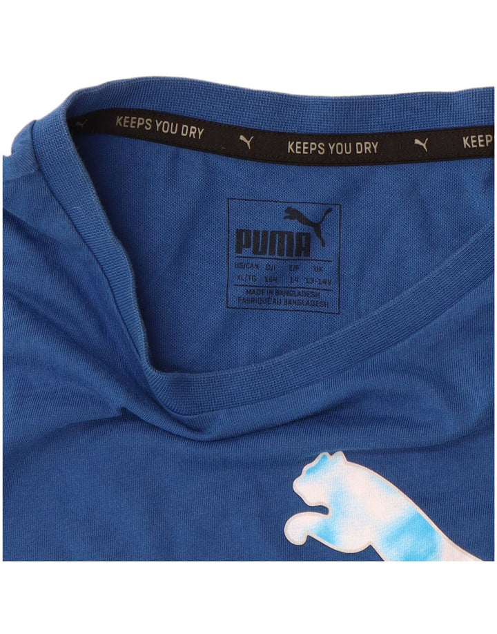 PUMA Boys Graphic Vest Top 13-14 Years Blue Cotton