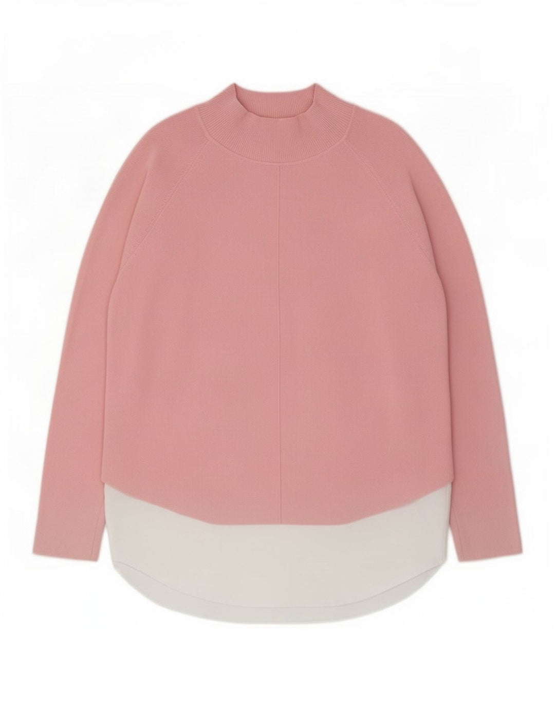 Ted Baker Dame Turtle Neck Sweater Størrelse 3 Medium Pink Colourblock
