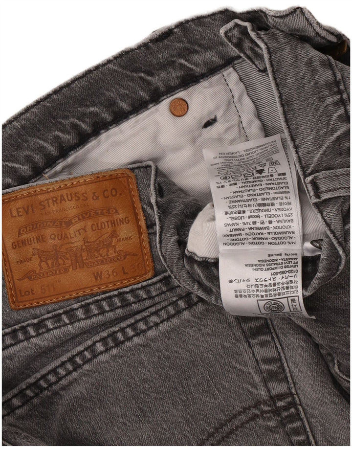 Levi's Herre 511 Slim Jeans W36 L30 Grå Bomuld