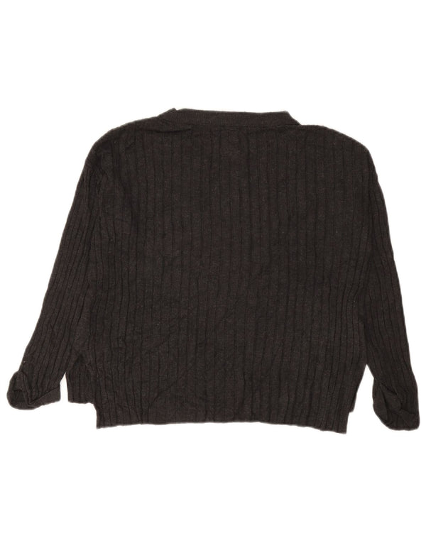 Zara Piger Oversized Boat Neck Jumper Sweater 8-9 År Grå Viscose
