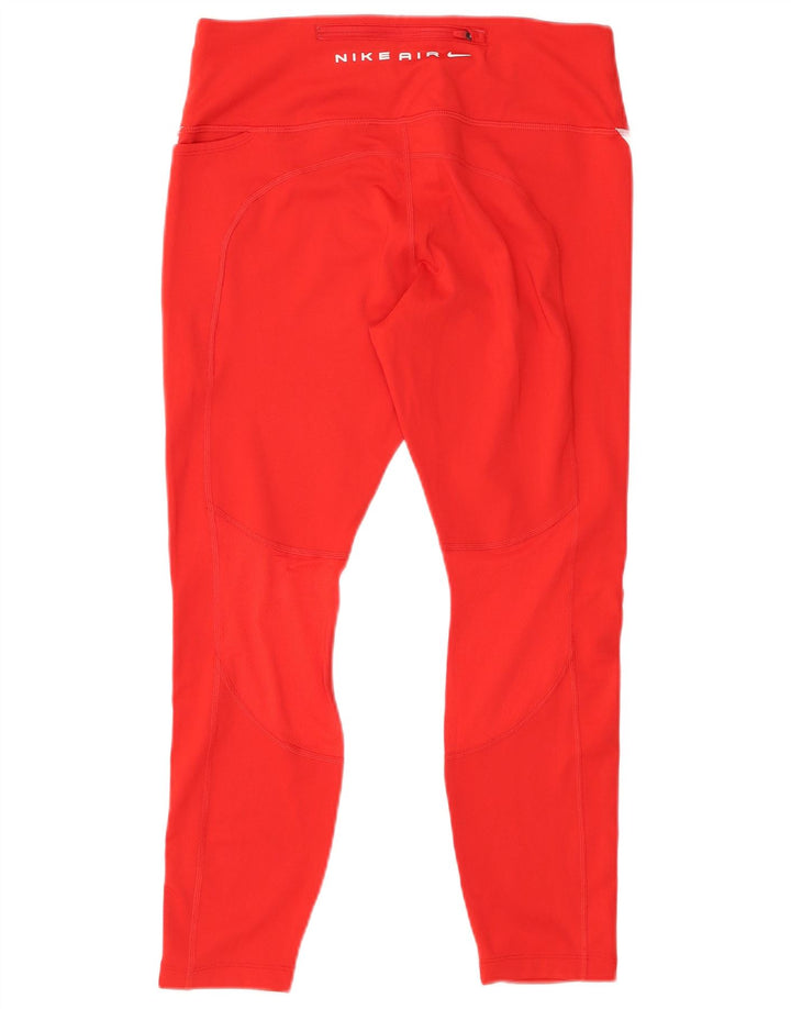 NIKE Dame Dri Fit Grafiske Crop Leggings UK 14 Large Red