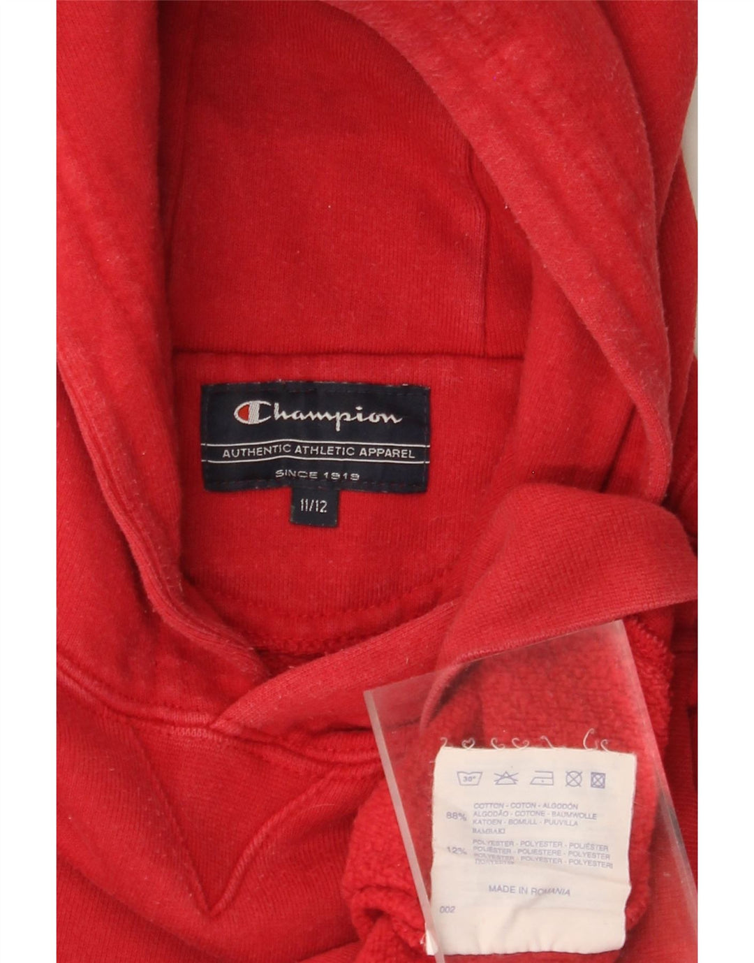 CHAMPION Grafisk hættetrøje til drenge 11-12 år Rød Bomuld
