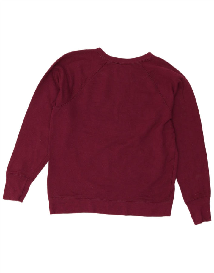 Champion Dame Grafisk Sweatshirt Jumper UK 16 Large Burgundy