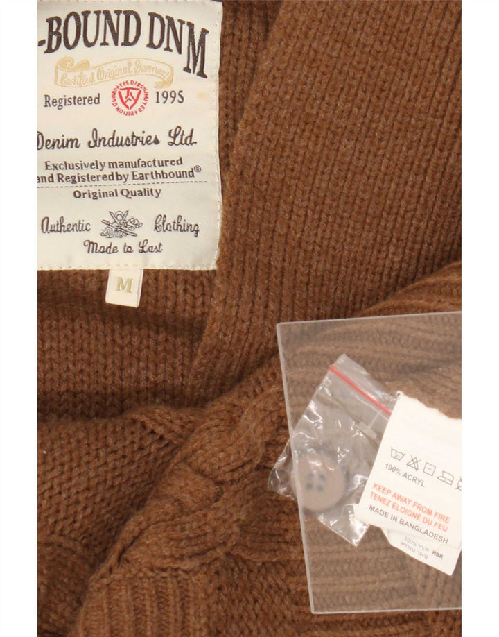Vintage herre cardigan sweater medium brun polyakryl