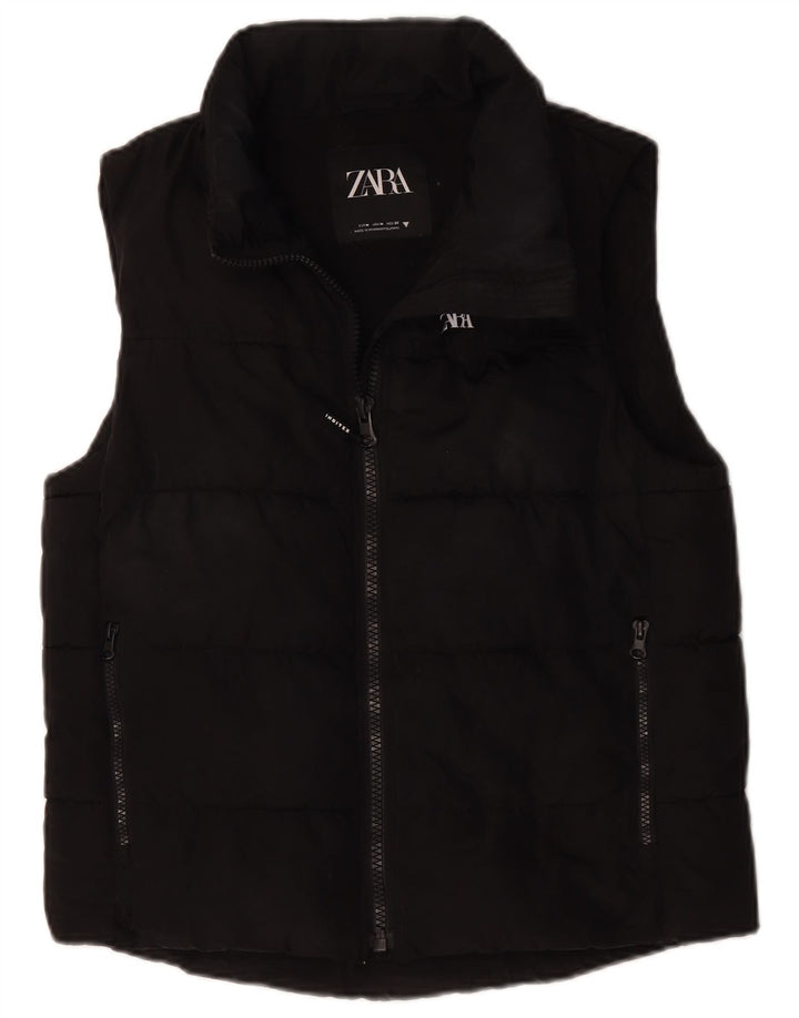 Zara Womens Polstret Gilet UK 14 Medium Black Polyester