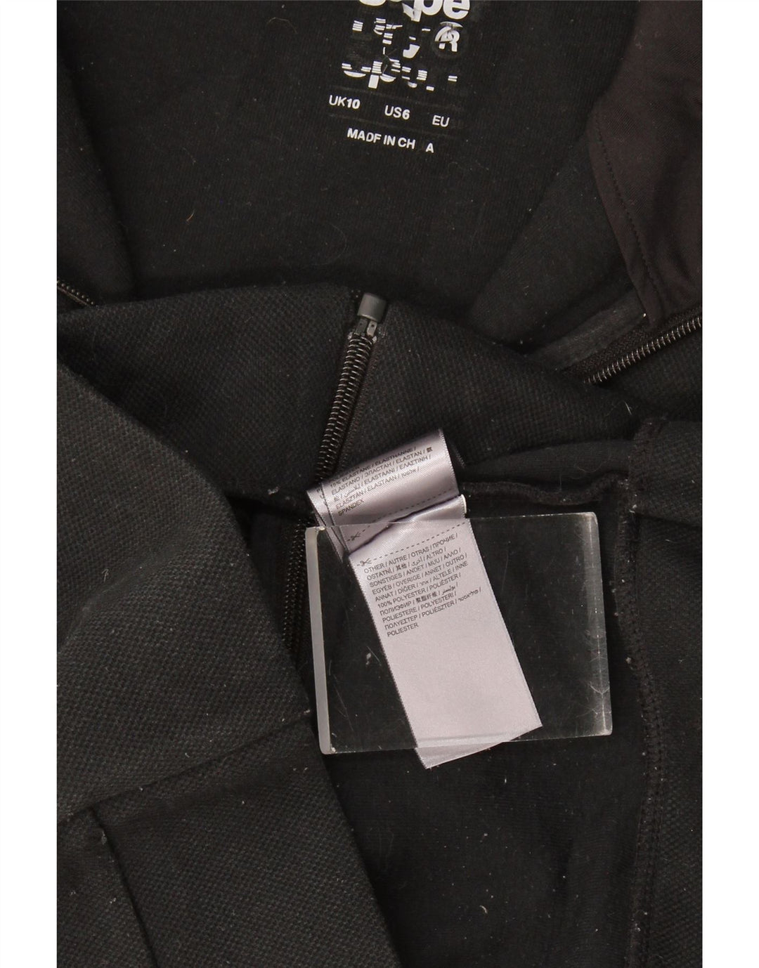 Superdry hættetrøje til kvinder med grafisk lynlås UK 10 Lille sort polyester