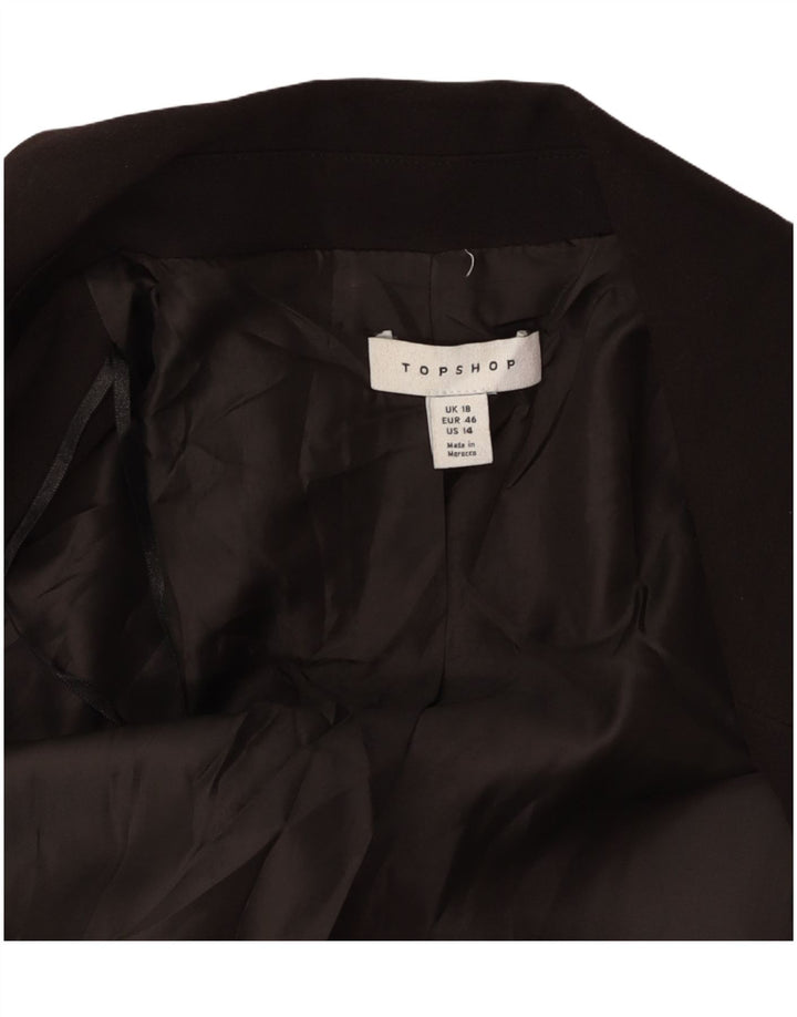 TOPSHOP Womens Playsuit UK 18 XL Black Vintage Topshop and Second-Hand Topshop from Messina Hembry 