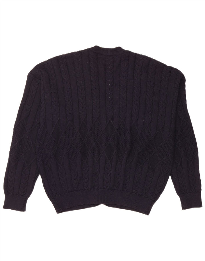 Navigare Cardigan sweater til mænd Stor marineblå uld