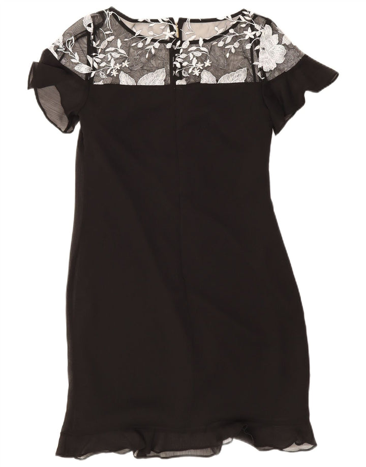 Karl Lagerfeld Kvinders Skede Kjole US 4 Small Black Floral Polyester