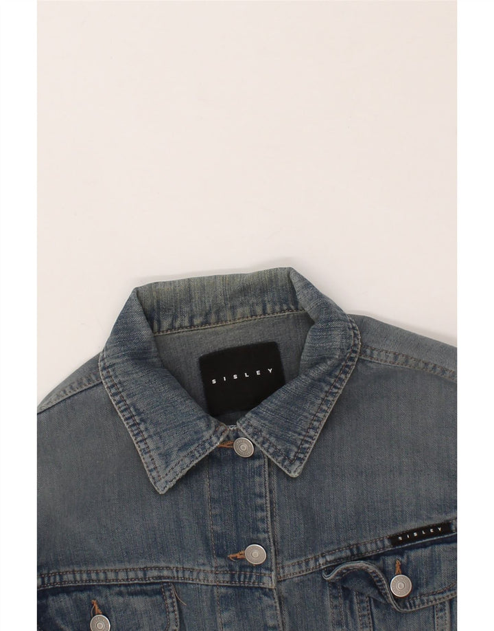 SISLEY Womens Denim Jacket UK 14 Medium Blue Vintage Sisley and Second-Hand Sisley from Messina Hembry 