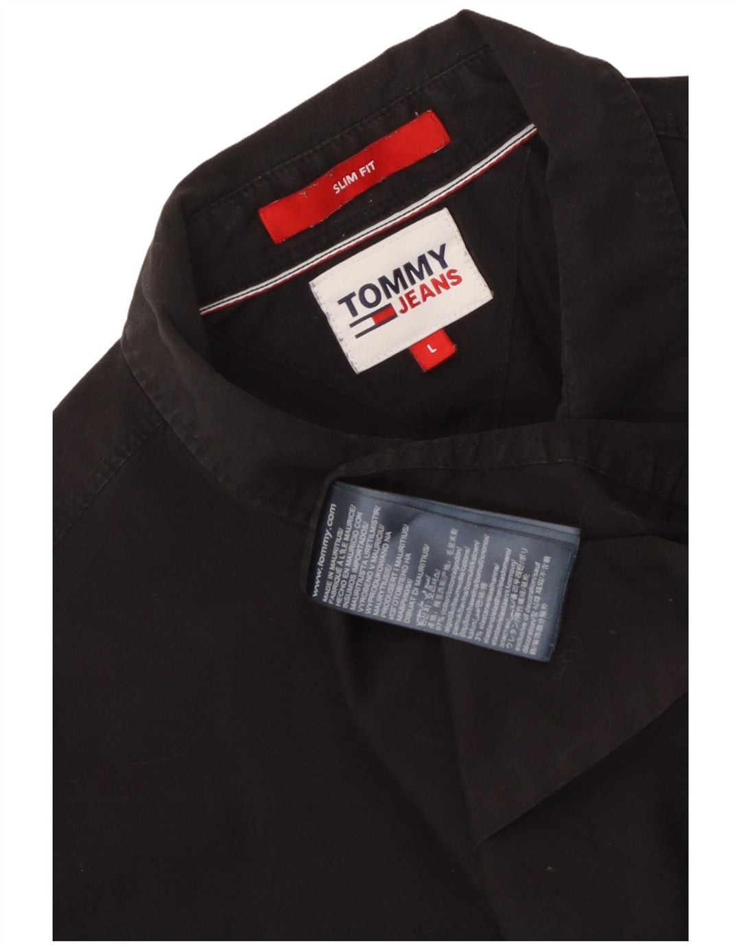Tommy Hilfiger Herre Slim Fit skjorte Stor sort bomuld