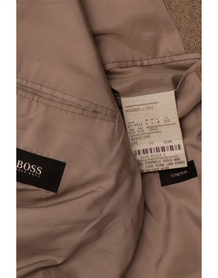 HUGO BOSS Herre Rossellini Blazer Jacket IT 52 XL Brun sildeben