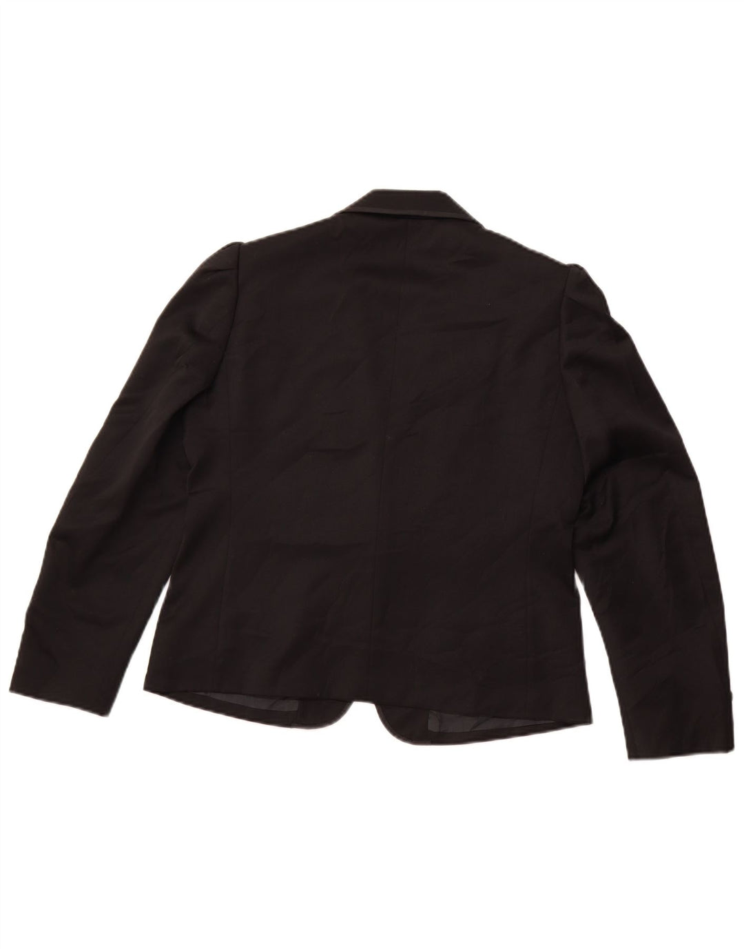 VINTAGE Dame 1-knaps blazerjakke IT 42 Medium Sort Uld