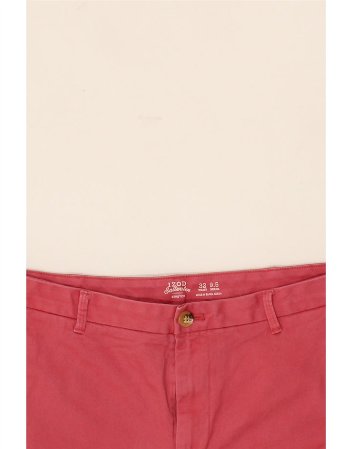 IZOD Mens Chino Shorts W32 Medium Red Cotton Vintage Izod and Second-Hand Izod from Messina Hembry 