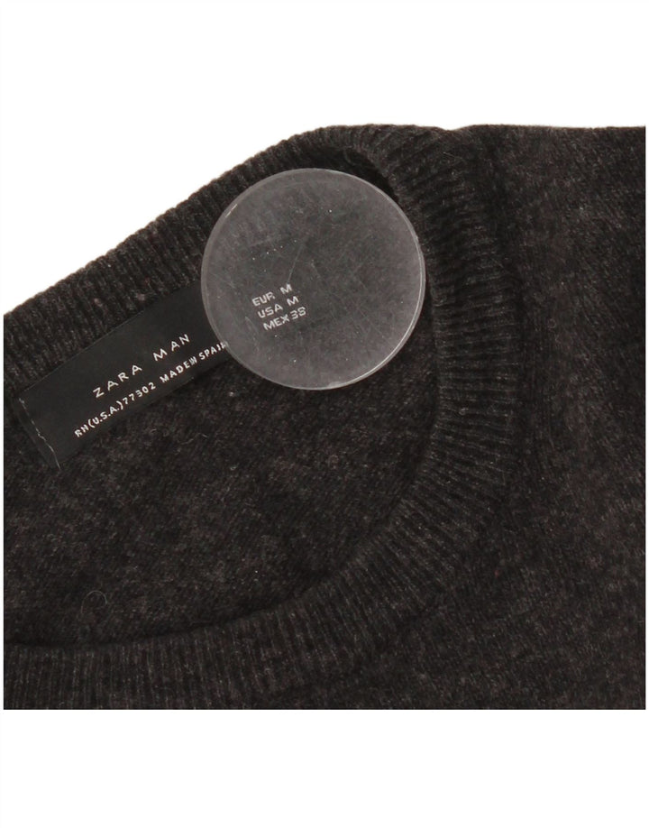 Zara Herre sweater med rund hals, medium sort