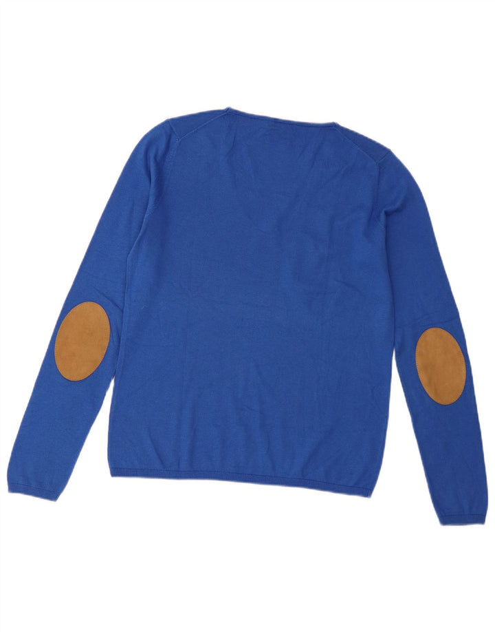 Massimo Dutti Dame V-hals sweater UK 10 Small Blue