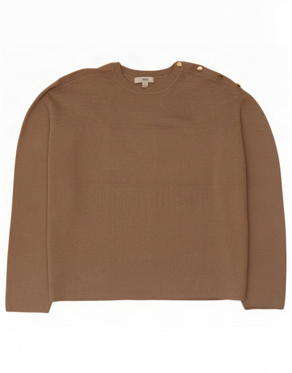 Marks & Spencer dame sweater med rund hals i overstørrelse UK 18 XL Brun