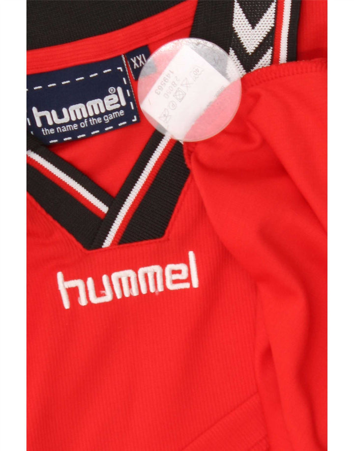 Hummel Herre Grafisk Polo Shirt 2XL Rød Colourblock Polyester