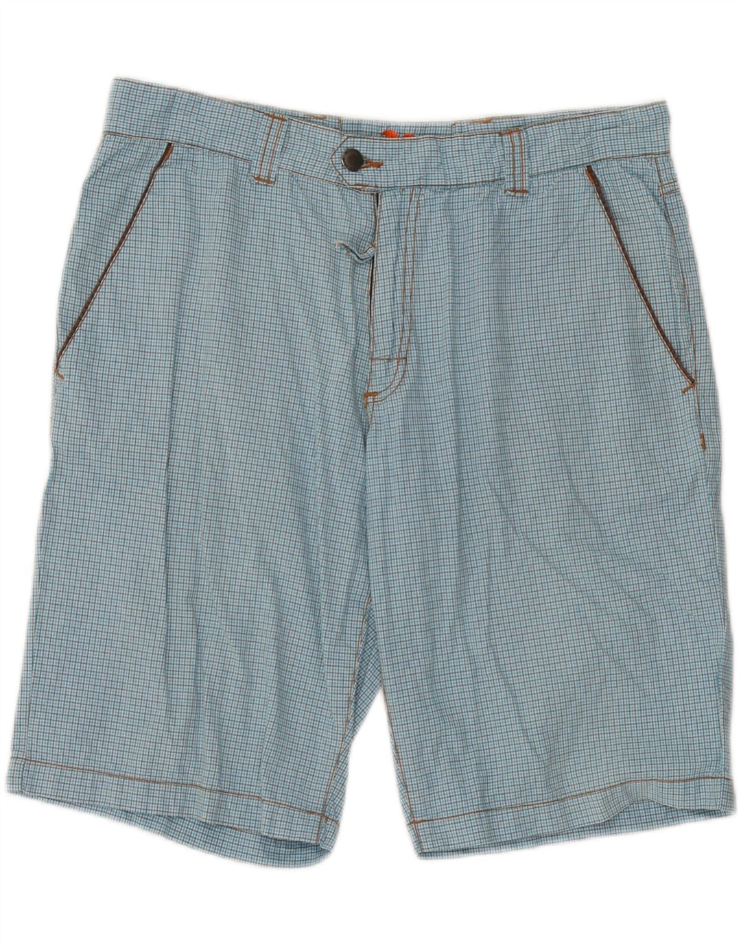 Sundek Herre Chino Shorts W33 Stor Blå Ternet Bomuld