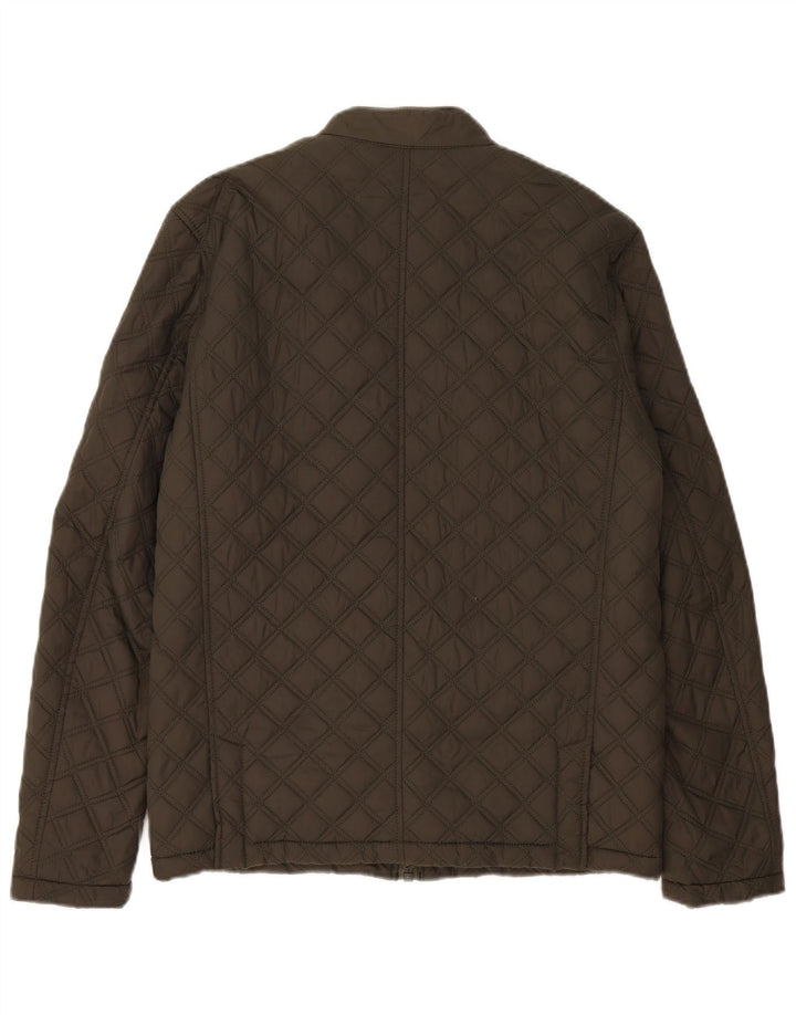 Superdry Herre quiltet jakke UK 38 Medium Khaki Polyester
