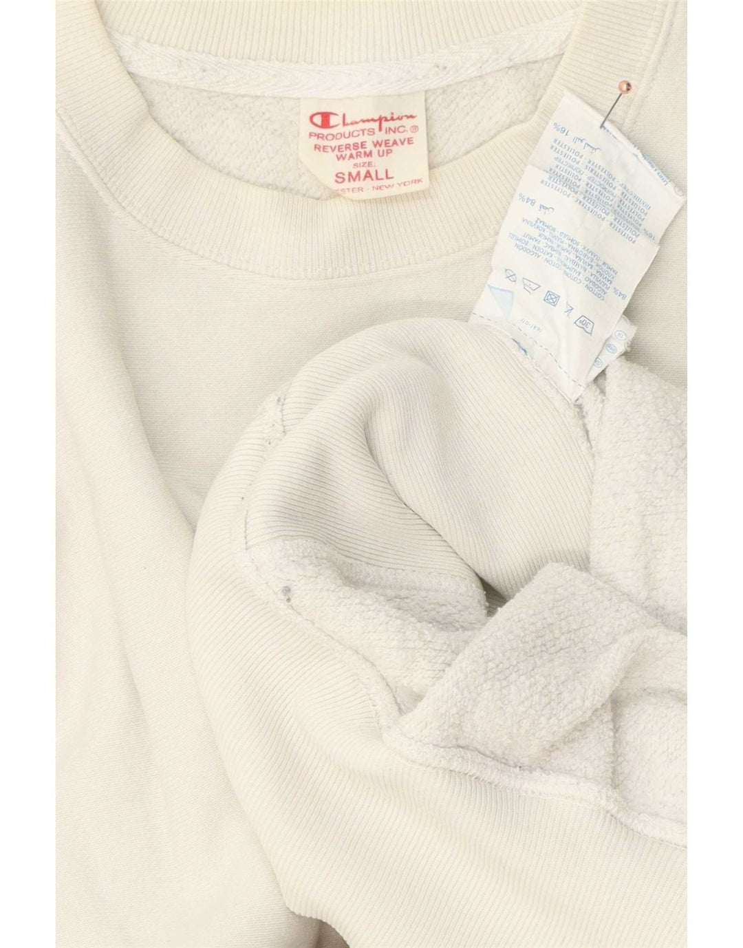 Champion Herre Reverse Weave Sweatshirt Jumper lille hvid bomuld