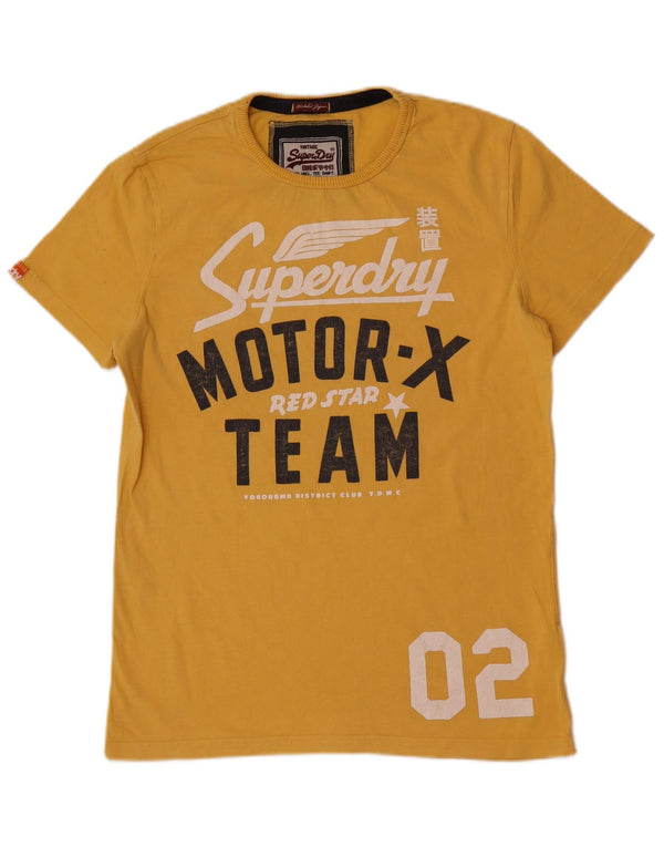 Superdry Herre Vintage Fit Grafisk T-shirt Top Medium Gul Bomuld