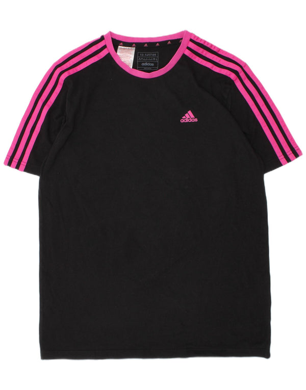 Adidas Boys T-Shirt Top 13-14 år Sort Bomuld